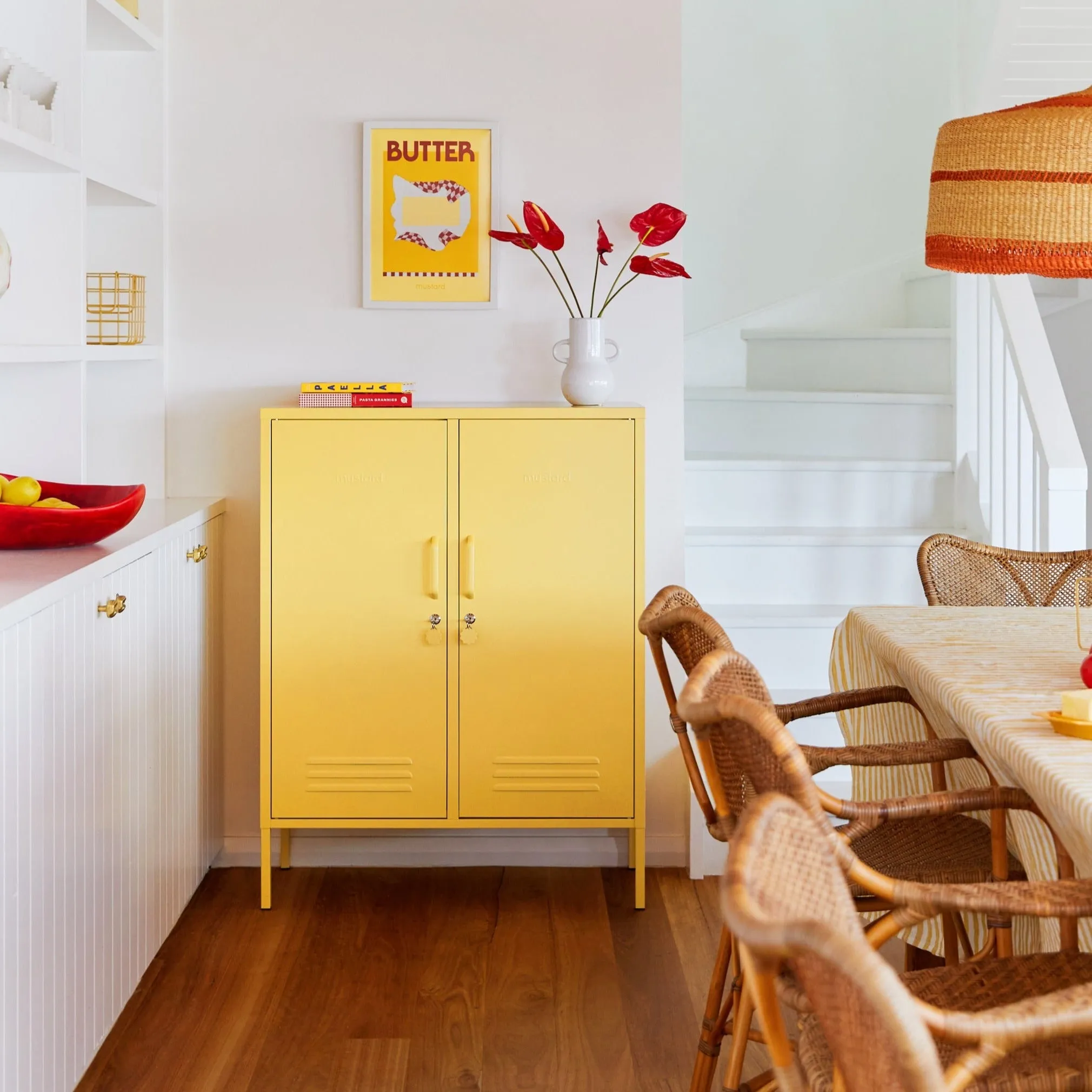The Midi Double Door Locker Cabinet (Butter)