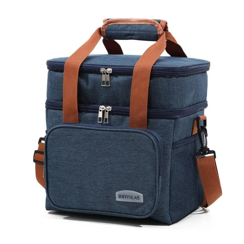 Thermal Insulation Lunch Bag Double Deck Large 14L Leakproof Waterproof for Work Office Picnic or Travel
