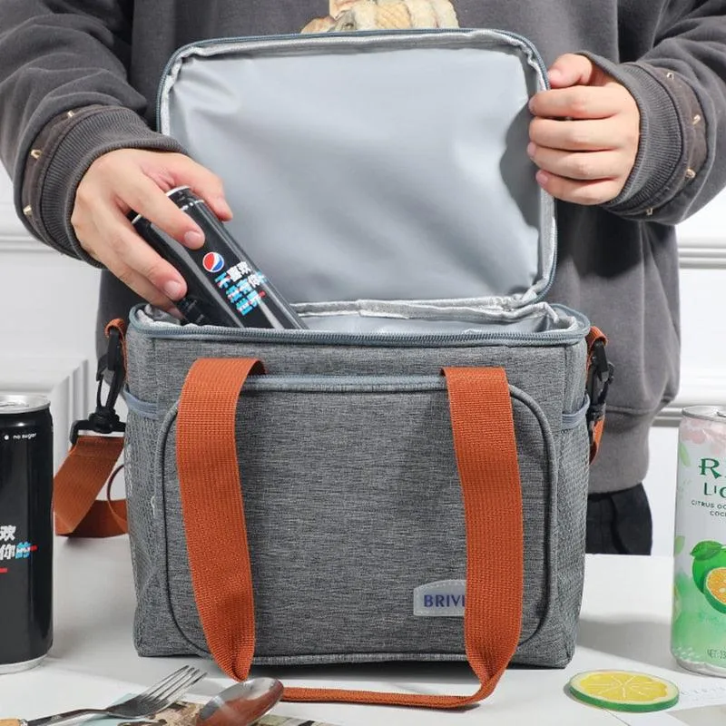 Thermal Insulation Lunch Bag Double Deck Large 14L Leakproof Waterproof for Work Office Picnic or Travel