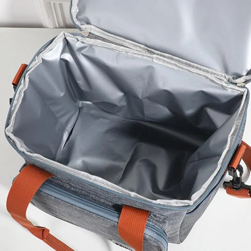 Thermal Insulation Lunch Bag Double Deck Large 14L Leakproof Waterproof for Work Office Picnic or Travel