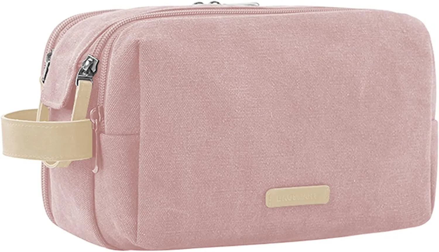 Toiletry Bag for Men, Canvas Travel Toiletry Organizer Dopp Kit Water-Resistant Shaving Bag for Toiletries Accessories,Grey-Medium