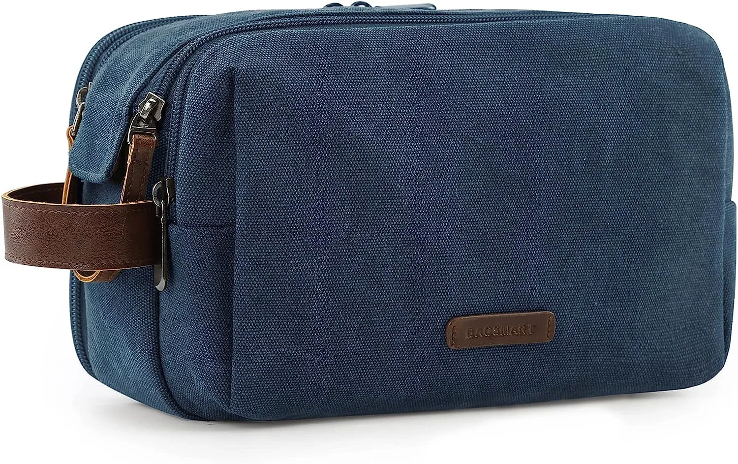 Toiletry Bag for Men, Canvas Travel Toiletry Organizer Dopp Kit Water-Resistant Shaving Bag for Toiletries Accessories,Grey-Medium