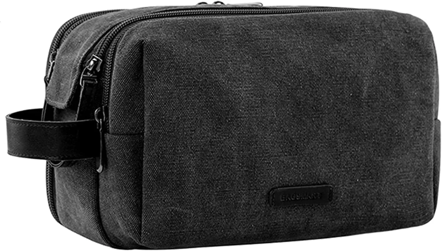 Toiletry Bag for Men, Canvas Travel Toiletry Organizer Dopp Kit Water-Resistant Shaving Bag for Toiletries Accessories,Grey-Medium