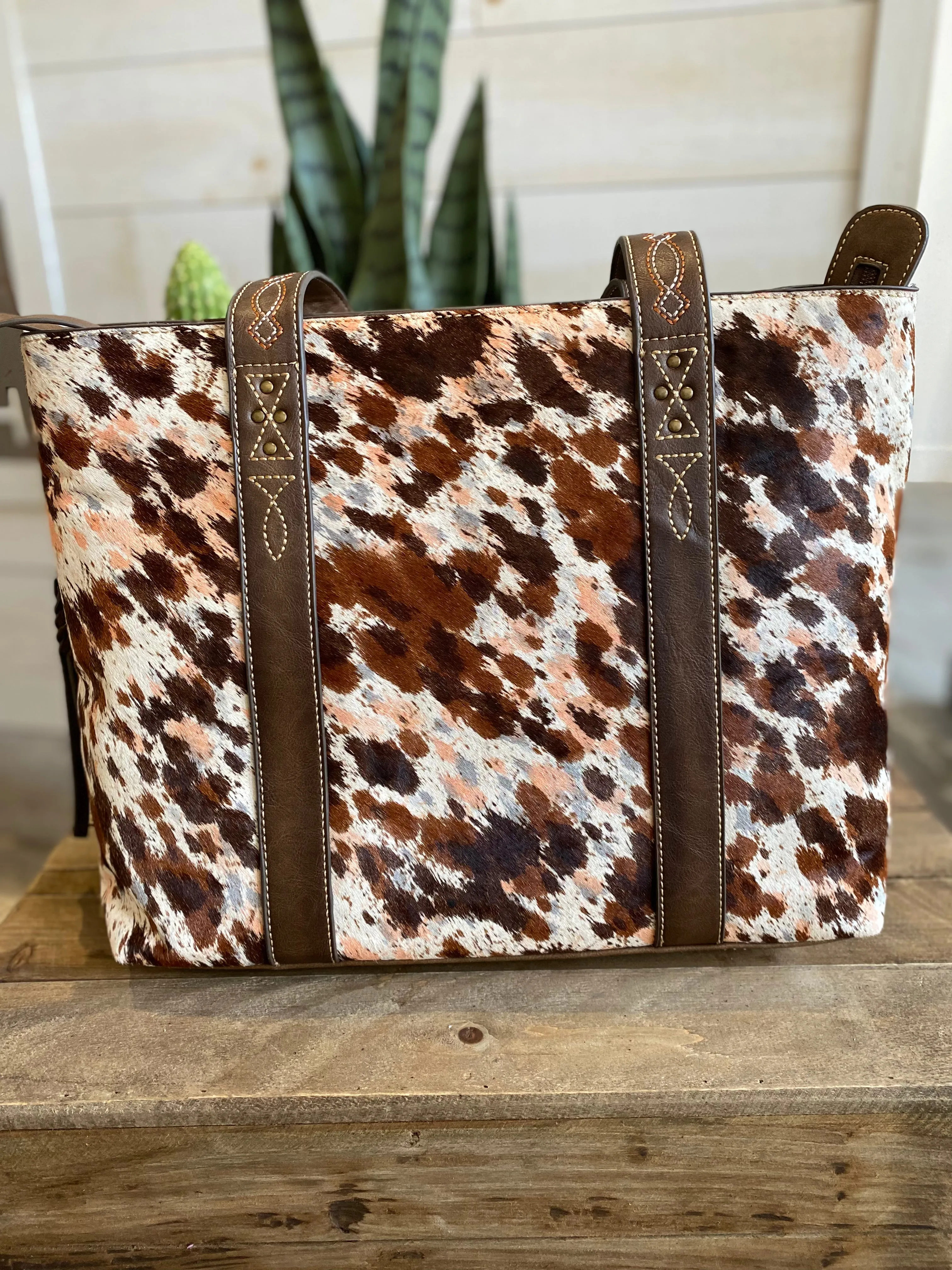 Tony Lama Tote with Genuine Hair On Hide