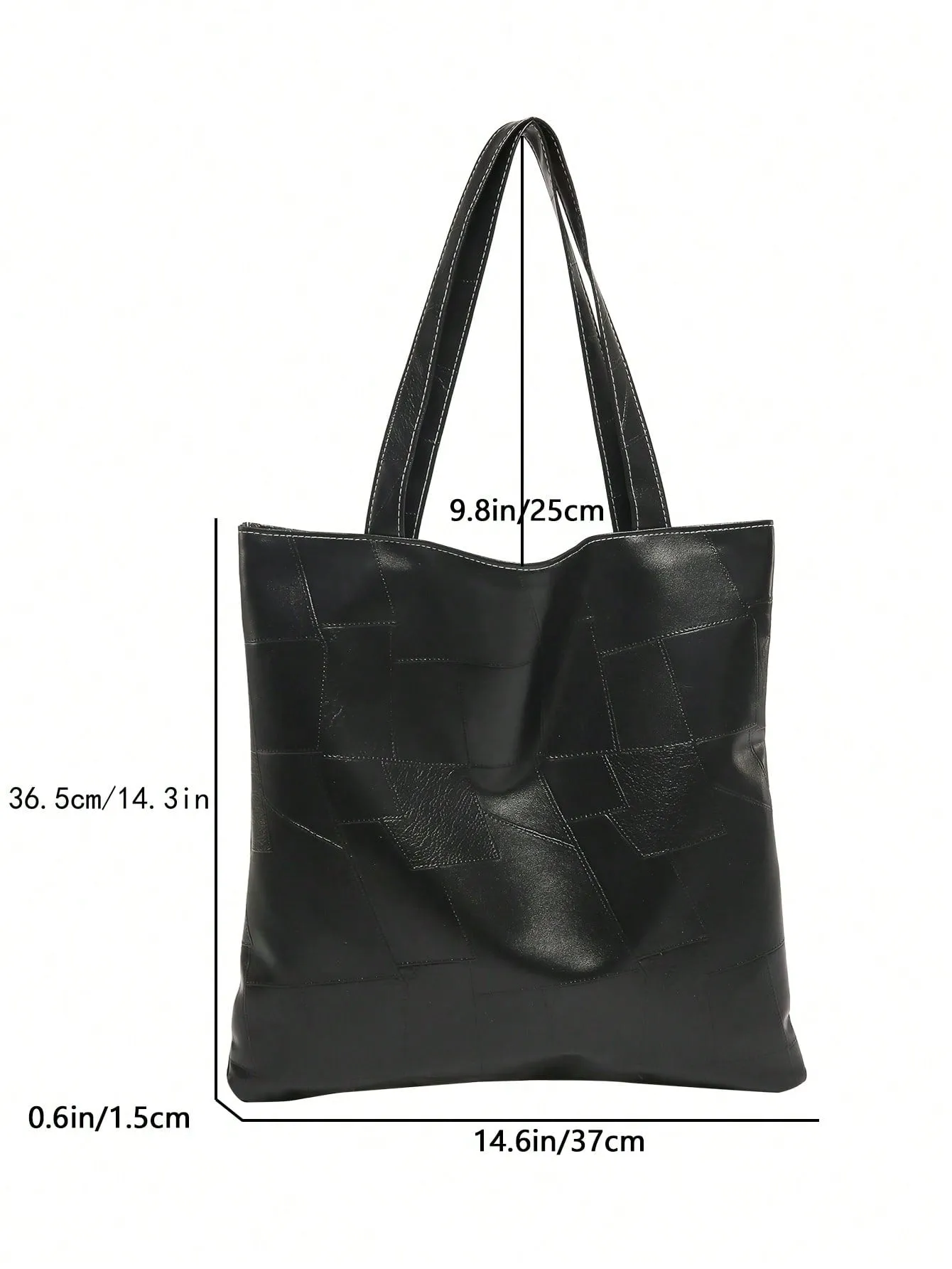 Trendy Solid Color Front Strap Tote Bag-FD