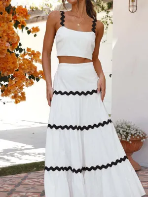 Two-Color Splicing Sling Two Piece