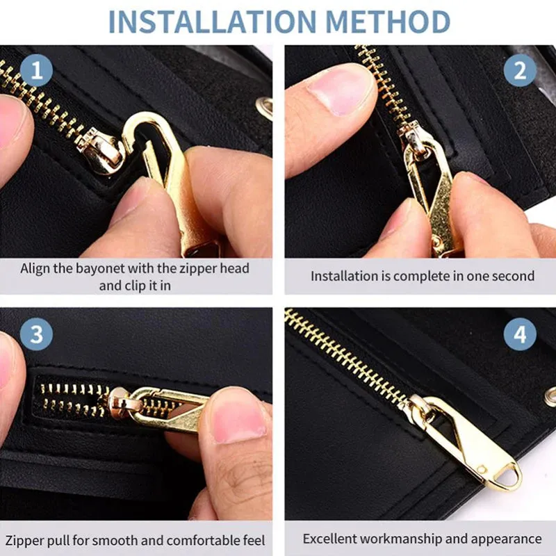 Universal Metal Zipper Slider – Replacement Puller DIY Sewing Repair Kit
