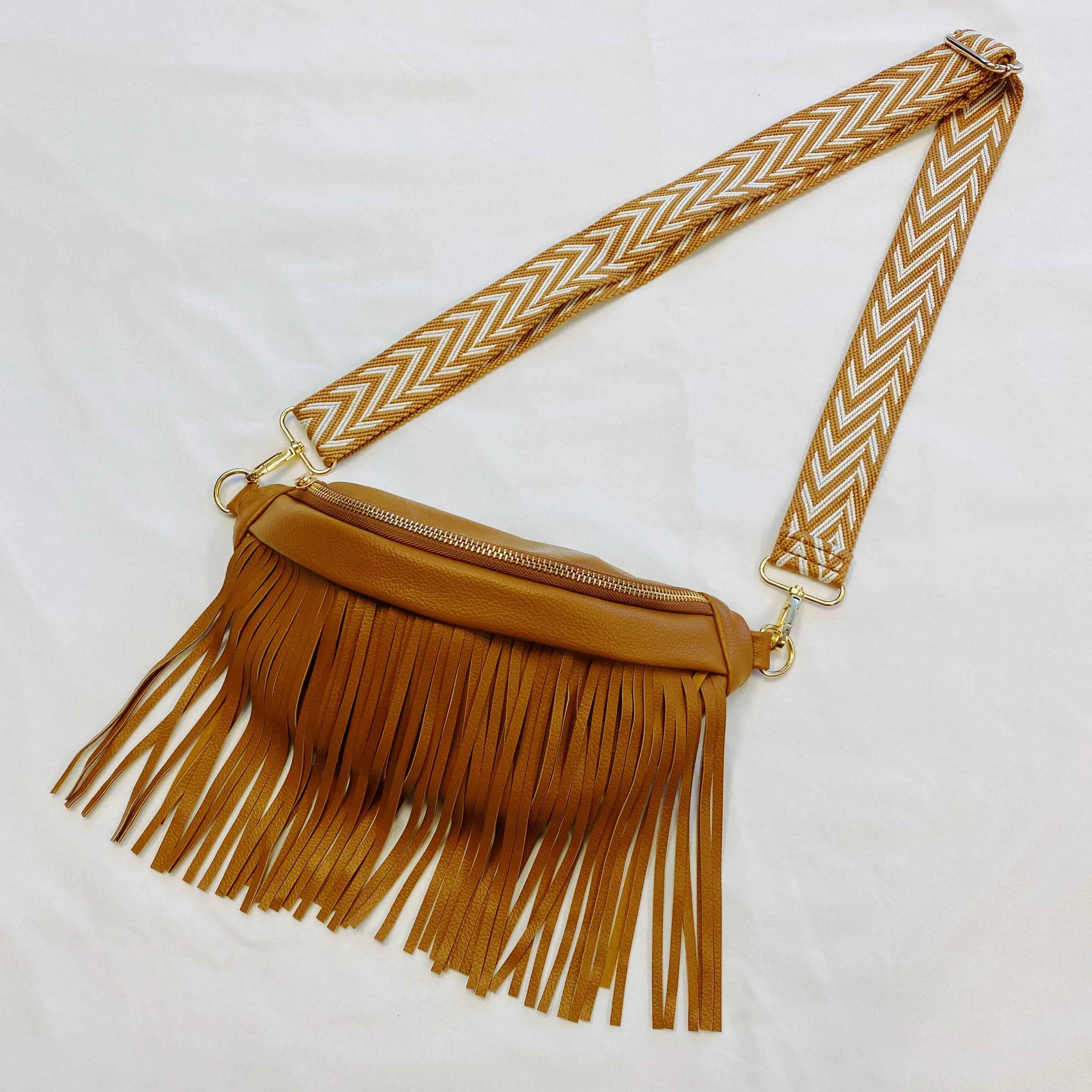 Vegan Leather Fringed Or Not Sling Bag