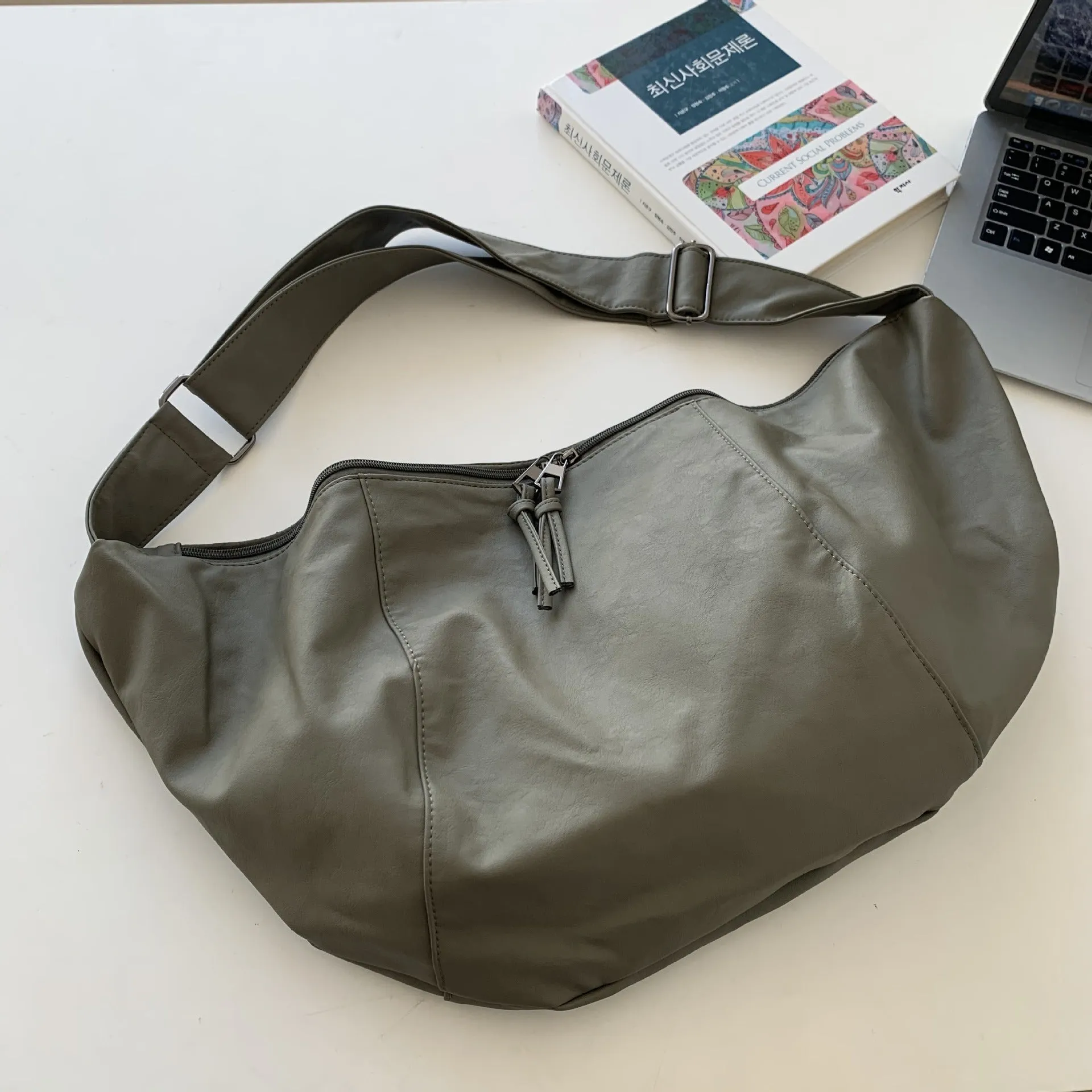 Vegan Leather Hobo Crossbody