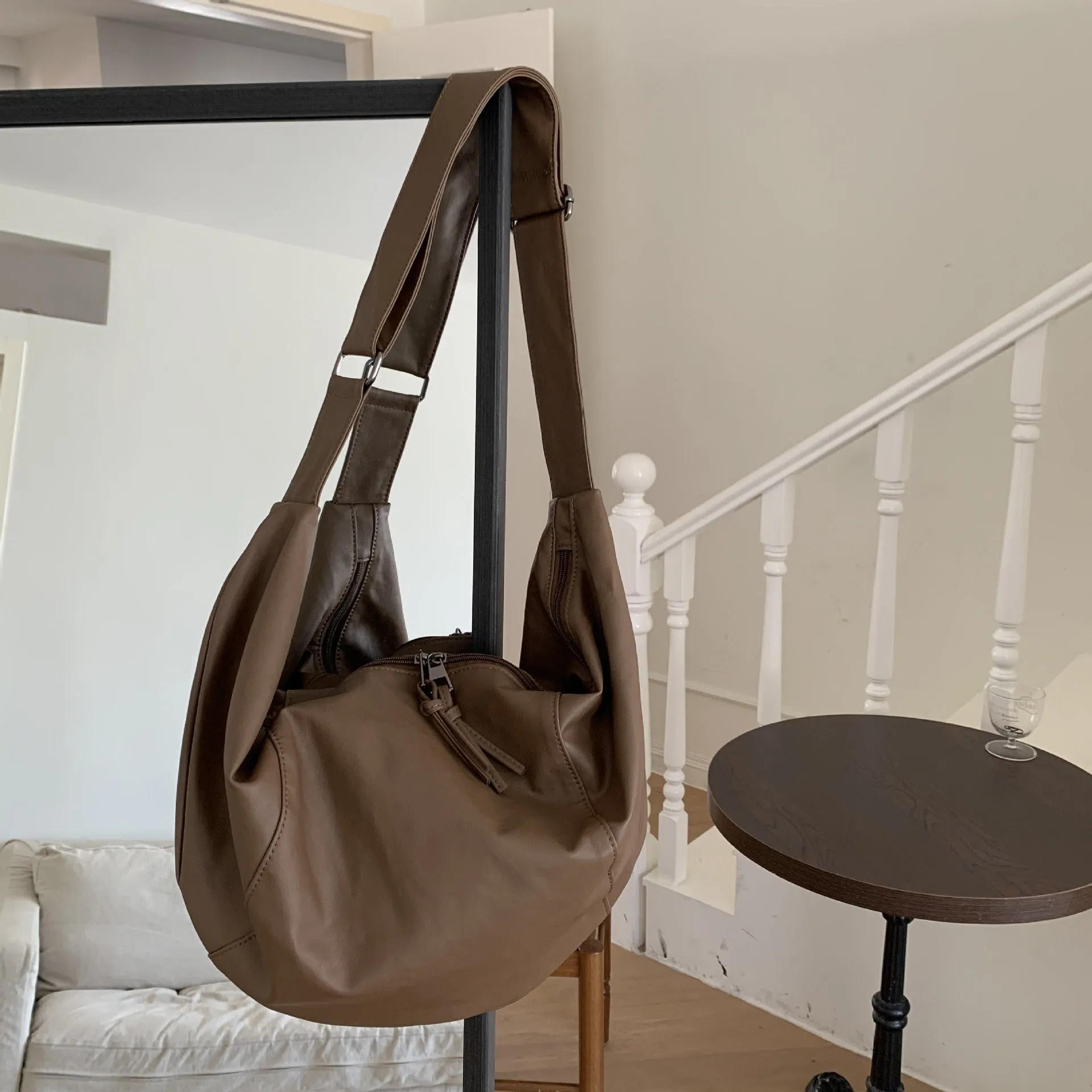 Vegan Leather Hobo Crossbody