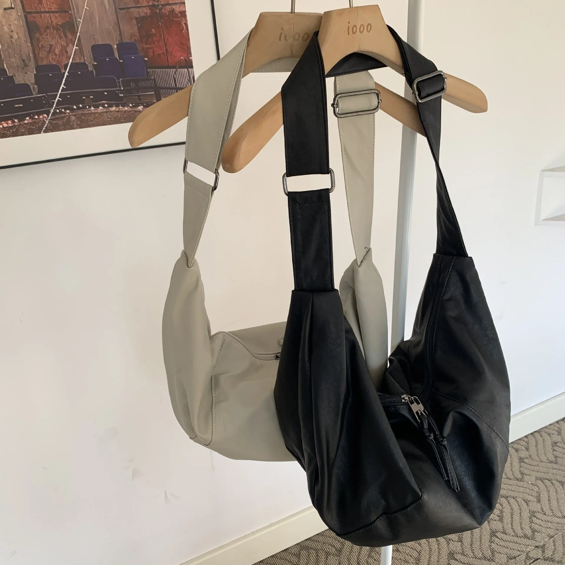 Vegan Leather Hobo Crossbody