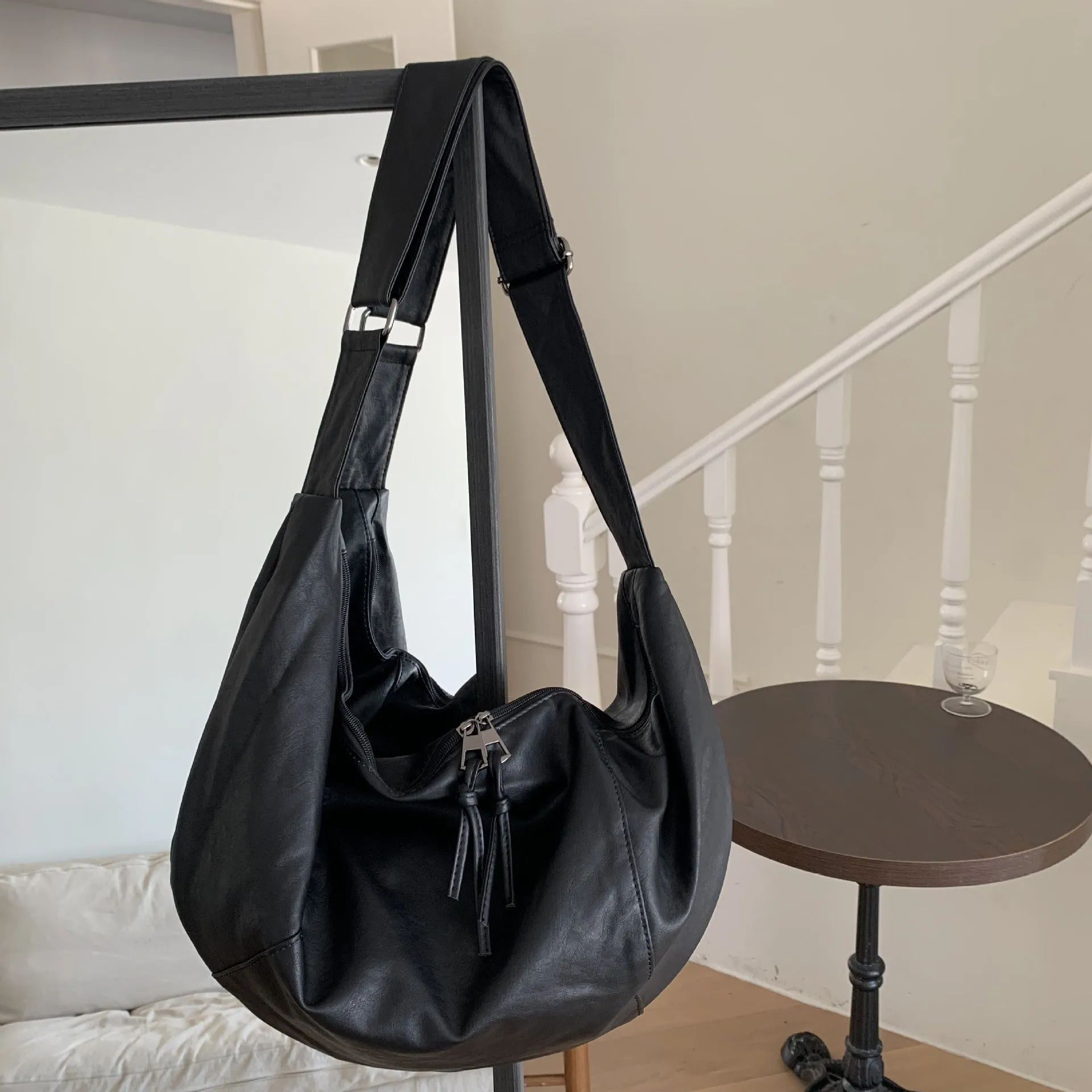 Vegan Leather Hobo Crossbody