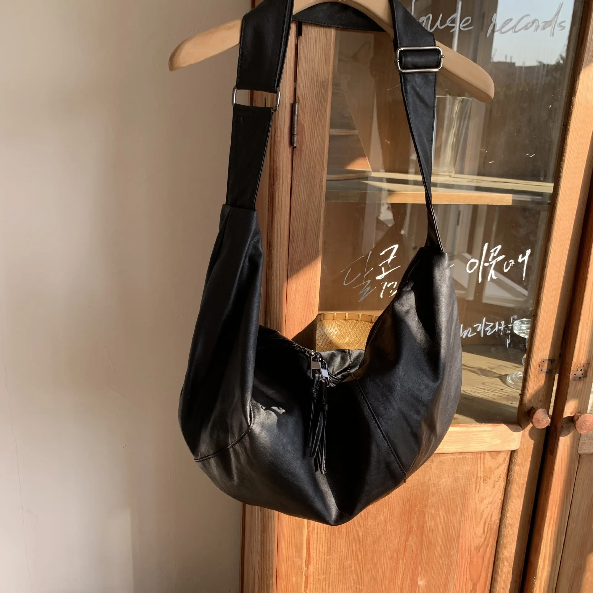 Vegan Leather Hobo Crossbody