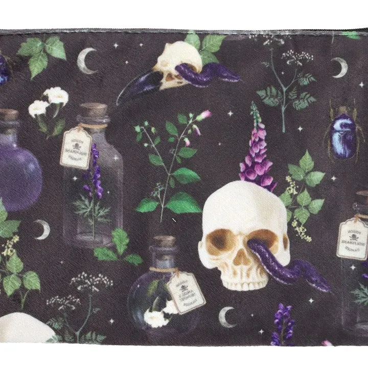Venon & Vines Skull Print Pouch Bag