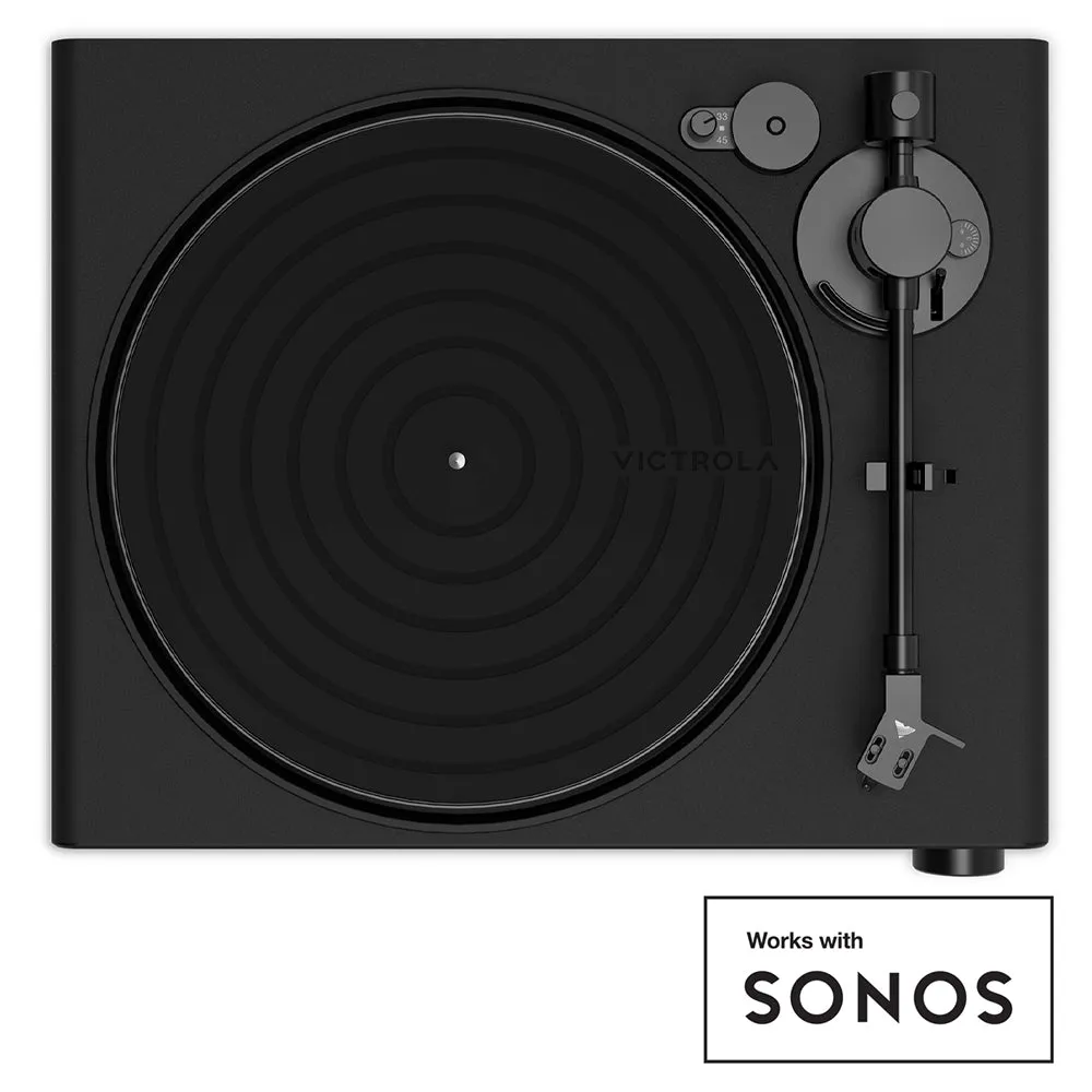 Victrola Stream Onyx Turntable   Crosley Soho Turntable Stand - Natural