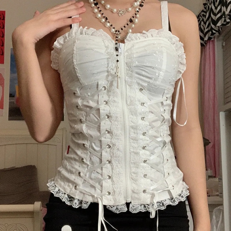 Women's Corset Lace Suspender Top