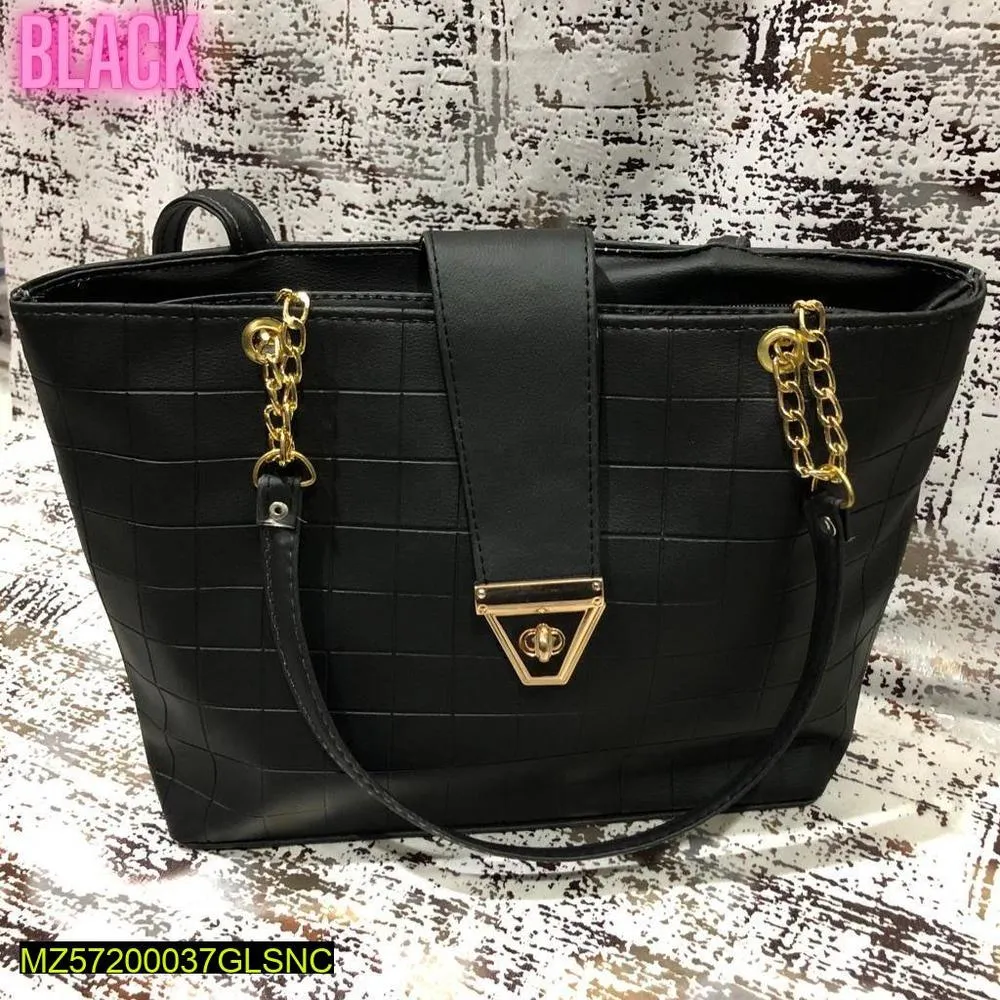 Women's PU Leather Textured Top Handle Shoulder Bag