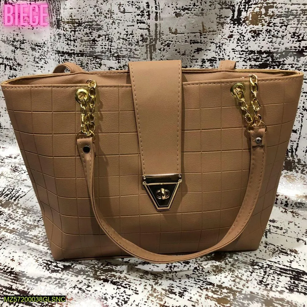 Women's PU Leather Textured Top Handle Shoulder Bag