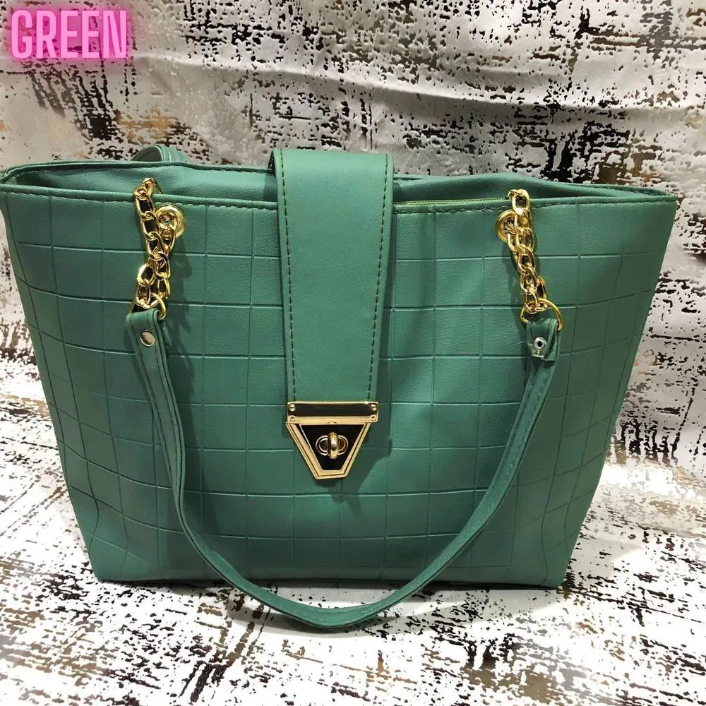 Women's PU Leather Textured Top Handle Shoulder Bag