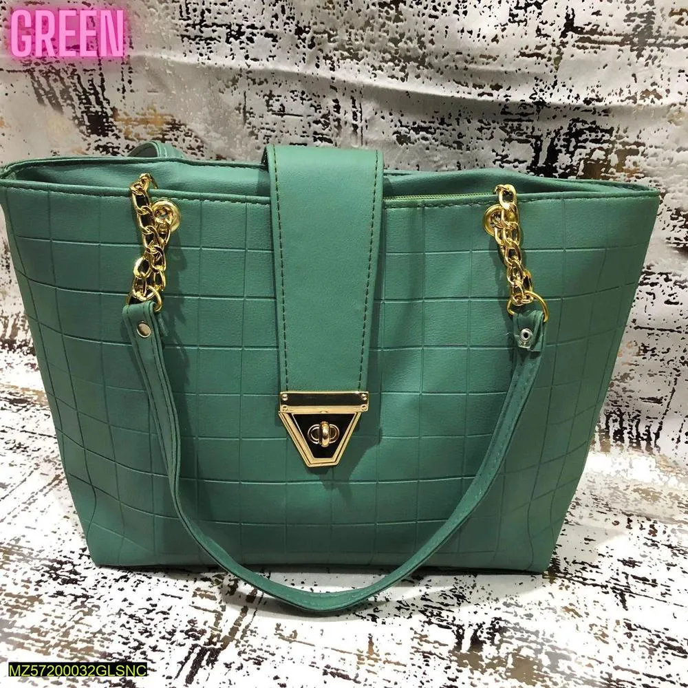 Women's PU Leather Textured Top Handle Shoulder Bag