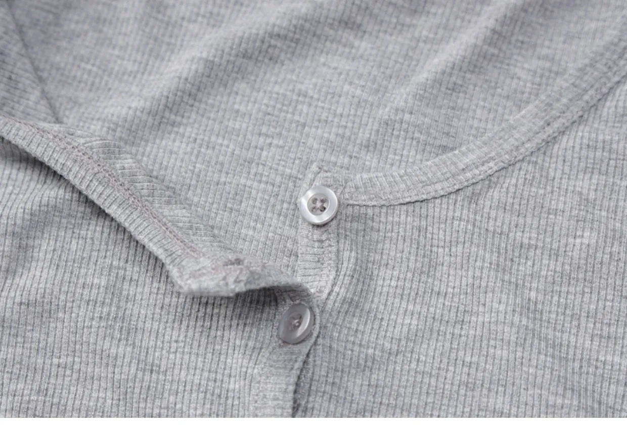 Women's single breasted slim fit long sleeve Crop Top