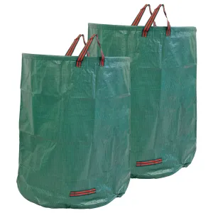 Woodside 2 x 500L Heavy Duty Garden Waste Bags, Reusable Strong Outdoor Refuse Sacks